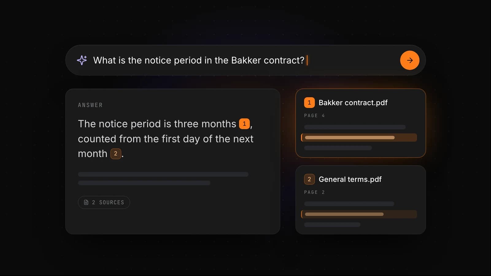 Ask a question, get an answer from your own data.